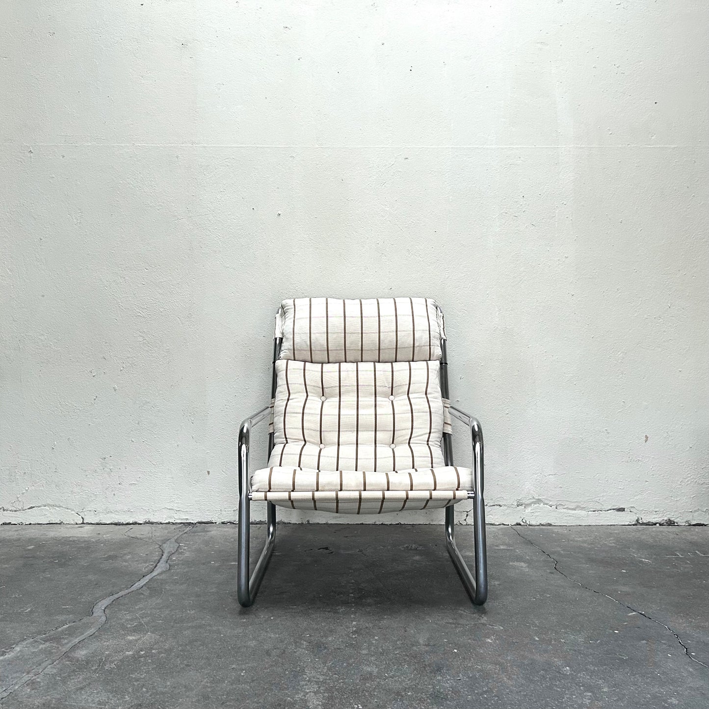 Chrome-framed Lounge Chair, 1970s