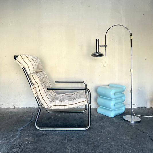 Chrome-framed Lounge Chair, 1970s