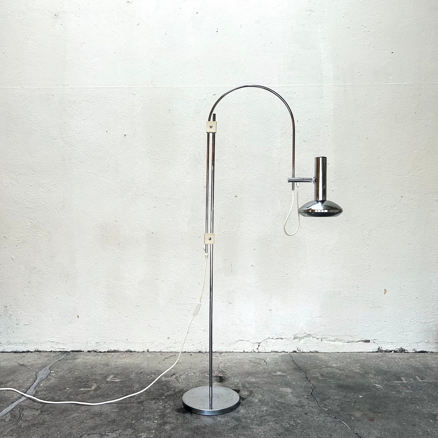 Mid-Century Chromed Arc Floor Lamp, 1960s