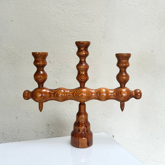 Bubbly Wooden Candelabra